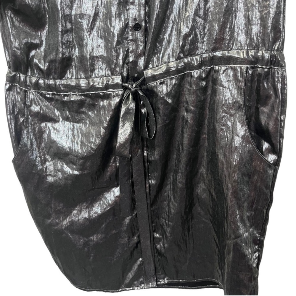 BCBG MAXAZRIA Women's Shinny Gunmetal Gray Dress Size Small - Picture 3 of 7